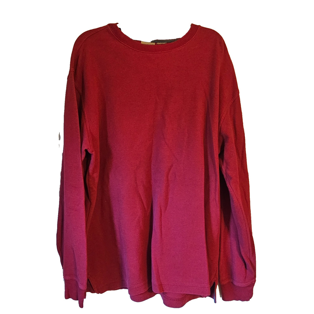 Vintage LL Bean Thermal Waffle Knit Crewneck Red Sweater Mens XL